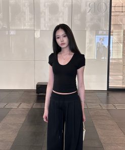 Slimming High-Stretch U-Neck Fitted Basic Top - Comfortable Versatile Style for Everyday Wear