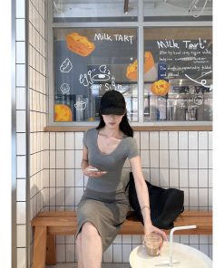 Slimming High-Stretch U-Neck Fitted Basic Top - Comfortable Versatile Style for Everyday Wear