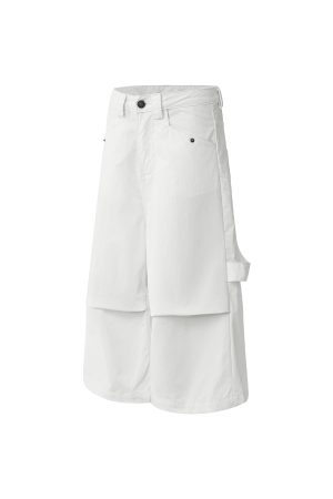 Slimming Wide-Leg Cropped Pants - Casual Three-Dimensional Pleated Umbrella Cargo Style for Effortless American Fashion
