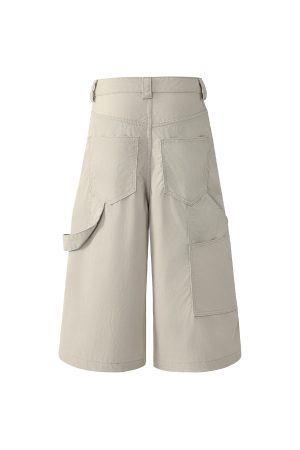 Slimming Wide-Leg Cropped Pants - Casual Three-Dimensional Pleated Umbrella Cargo Style for Effortless American Fashion