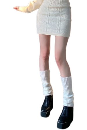 Slouchy Knitted Sock Sleeves - Four-Season Mid-Calf Leg Warmers for Cute or Spicy Looks - Trendy Essentials for Y2K Style