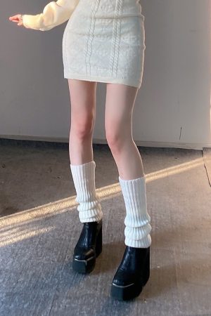 Slouchy Knitted Sock Sleeves - Four-Season Mid-Calf Leg Warmers for Cute or Spicy Looks - Trendy Essentials for Y2K Style