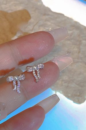 Small Bow Zircon Stud Earrings for Women - 2025 Light Luxury Versatile High-End Fashion Jewelry