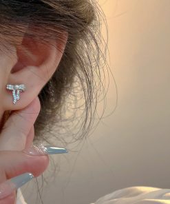 Small Bow Zircon Stud Earrings for Women - 2025 Light Luxury Versatile High-End Fashion Jewelry