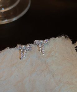 Small Bow Zircon Stud Earrings for Women - 2025 Light Luxury Versatile High-End Fashion Jewelry