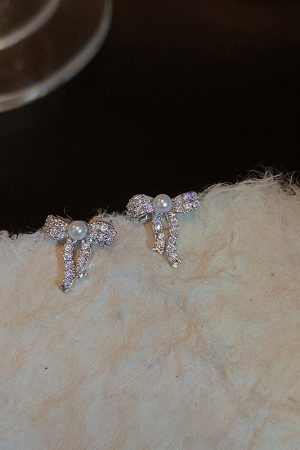 Small Bow Zircon Stud Earrings for Women - 2025 Light Luxury Versatile High-End Fashion Jewelry