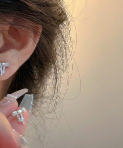 Small Bow Zircon Stud Earrings for Women - 2025 Light Luxury Versatile High-End Fashion Jewelry