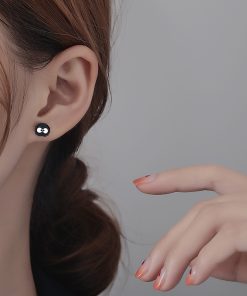 Small Coal Ball Earrings - Trendy Personalized Niche Design for Women, Comfortable for Sleeping, Perfect Summer Accessory