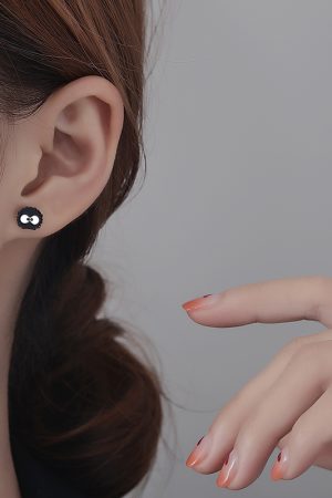 Small Coal Ball Earrings - Trendy Personalized Niche Design for Women, Comfortable for Sleeping, Perfect Summer Accessory