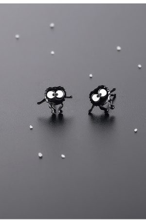 Small Coal Ball Earrings - Trendy Personalized Niche Design for Women, Comfortable for Sleeping, Perfect Summer Accessory