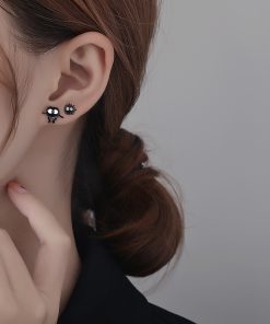 Small Coal Ball Earrings - Trendy Personalized Niche Design for Women, Comfortable for Sleeping, Perfect Summer Accessory