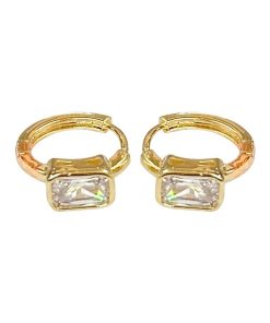 Small Square Sugar Zircon Circle Earrings - 2025 New Light Luxury Versatile Ear Clips for Women, High-End Niche Style