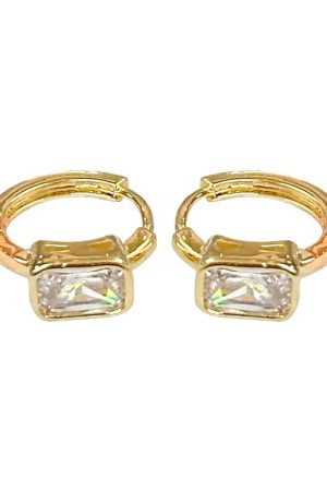 Small Square Sugar Zircon Circle Earrings - 2025 New Light Luxury Versatile Ear Clips for Women, High-End Niche Style