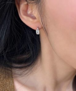 Small Square Sugar Zircon Circle Earrings - 2025 New Light Luxury Versatile Ear Clips for Women, High-End Niche Style