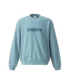 Smog Blue Bluetooth Hoodie with Embroidered Roaring Beast Logo - Trendy Streetwear for Fashion Enthusiasts