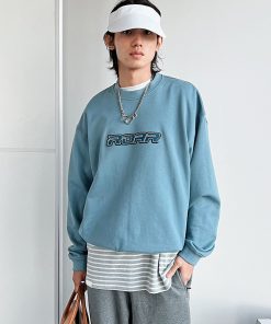 Smog Blue Bluetooth Hoodie with Embroidered Roaring Beast Logo - Trendy Streetwear for Fashion Enthusiasts