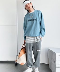 Smog Blue Bluetooth Hoodie with Embroidered Roaring Beast Logo - Trendy Streetwear for Fashion Enthusiasts