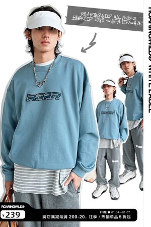 Smog Blue Bluetooth Hoodie with Embroidered Roaring Beast Logo - Trendy Streetwear for Fashion Enthusiasts