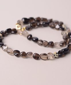 Smoky Leopard Print Stone Bead Sweater Necklace - Unisex High-End Light Luxury Neck Chain for Unique Style