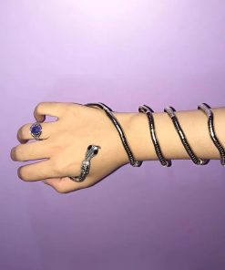 Snake-Shaped Bracelet Necklace for Women - Dark Style Neck Accessory, Gold Collar for Spicy Girls, Halloween Decor