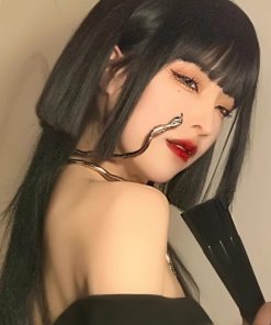 Snake-Shaped Bracelet Necklace for Women - Dark Style Neck Accessory, Gold Collar for Spicy Girls, Halloween Decor