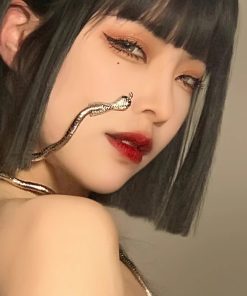 Snake-Shaped Bracelet Necklace for Women - Dark Style Neck Accessory, Gold Collar for Spicy Girls, Halloween Decor