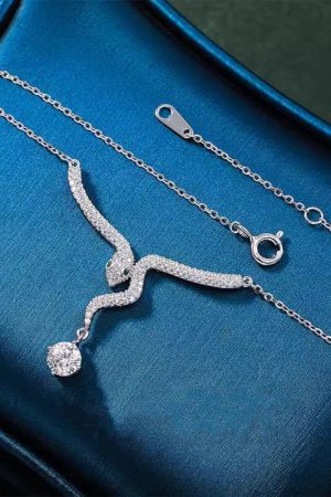 Snake Year Zodiac Birth Year Necklace for Women, Flash Diamond Small Snake Design, Light Luxury High-End Sweater Chain for Autumn/Winter