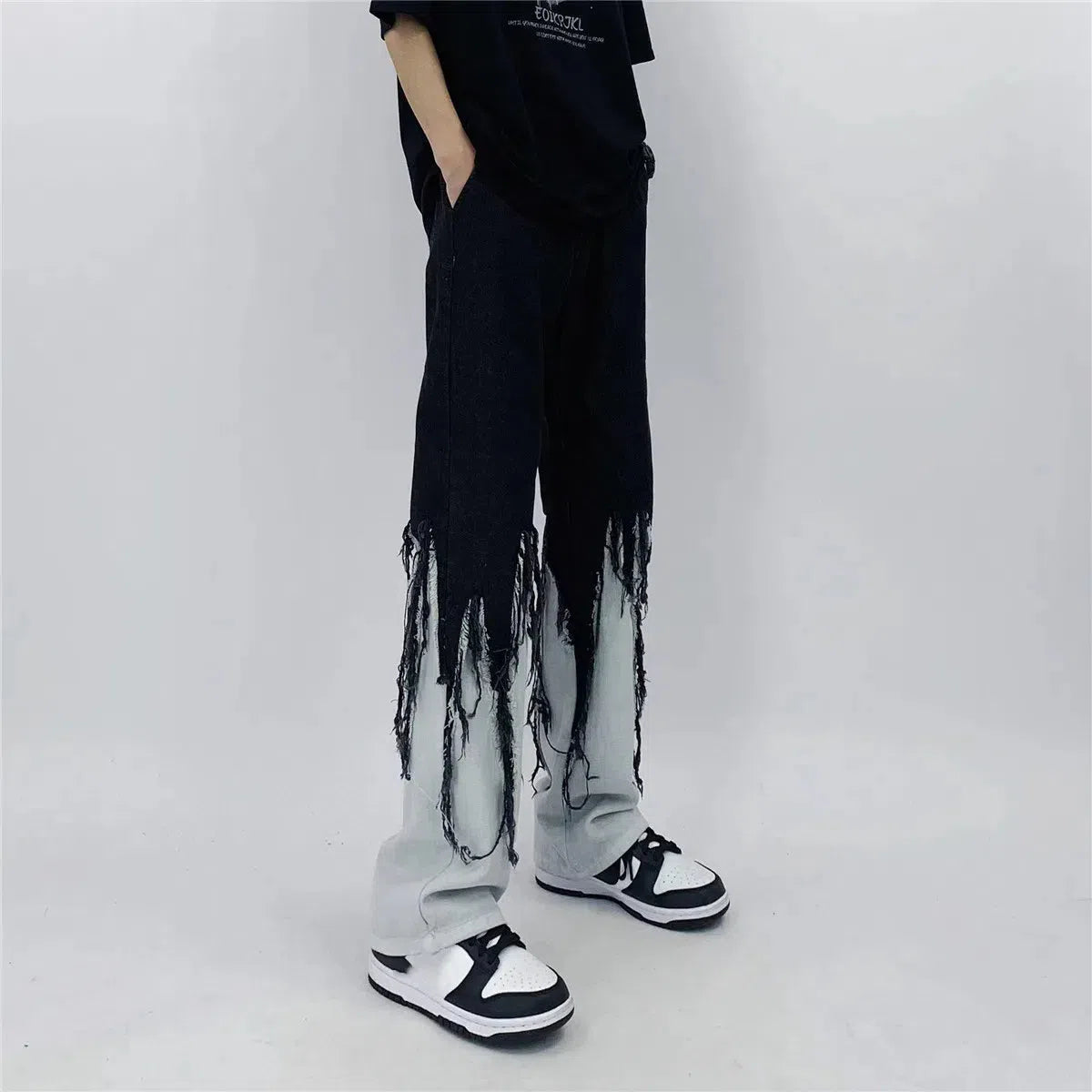 Social Worker Outfits, Outfit For Winter Womens - Y2K Grunge Fringed Straight Leg Jeans Social Worker Outfits, Outfit For Winter Womens - Y2K Grunge Fringed Straight Leg Jeans