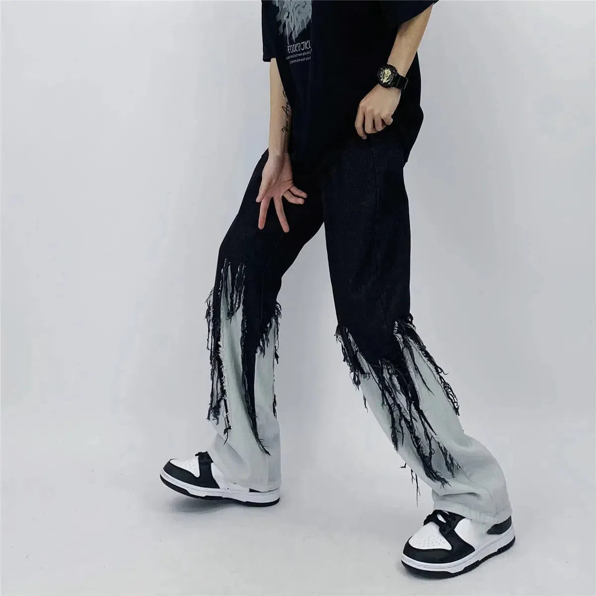 Social Worker Outfits, Outfit For Winter Womens - Y2K Grunge Fringed Straight Leg Jeans Social Worker Outfits, Outfit For Winter Womens - Y2K Grunge Fringed Straight Leg Jeans