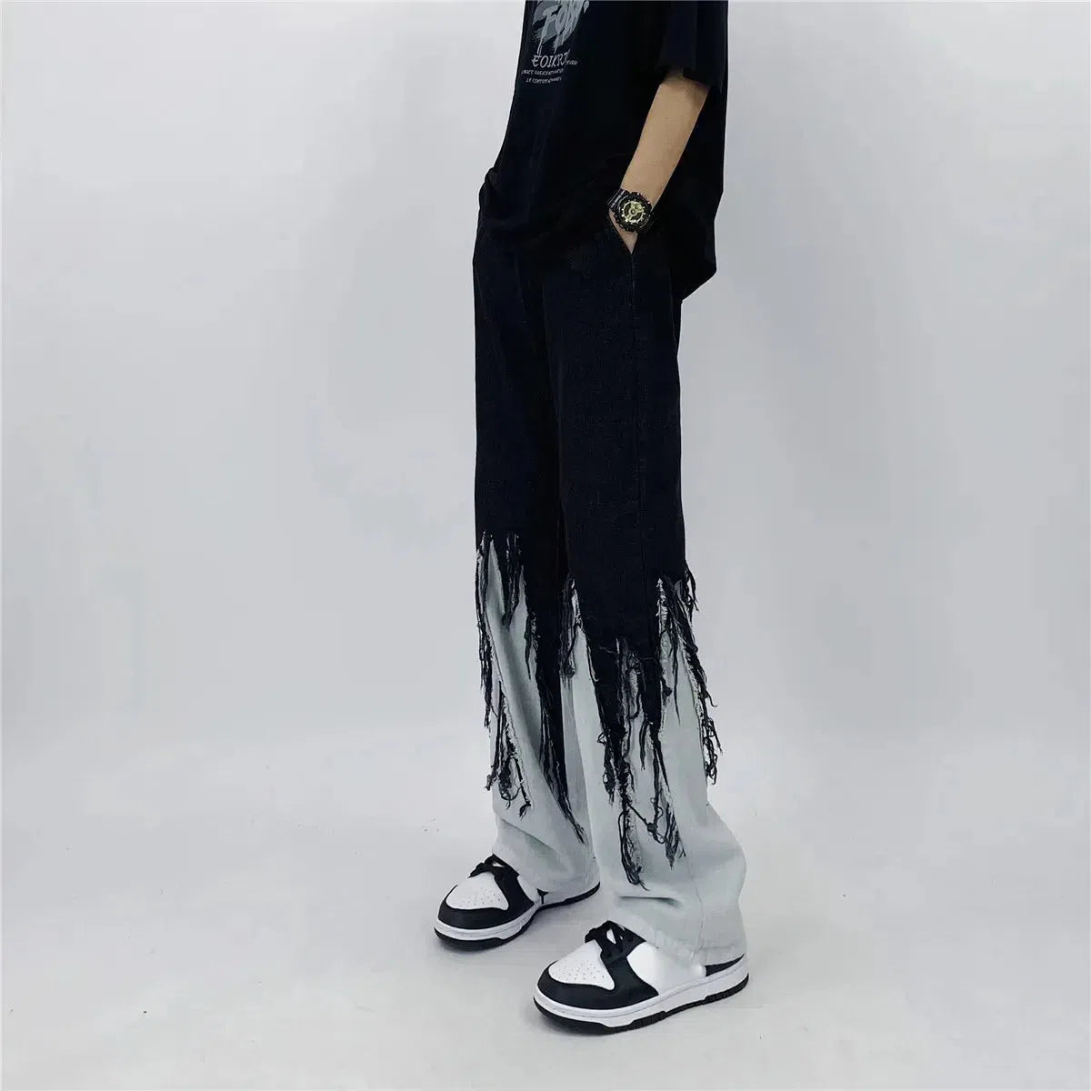 Social Worker Outfits, Outfit For Winter Womens - Y2K Grunge Fringed Straight Leg Jeans Social Worker Outfits, Outfit For Winter Womens - Y2K Grunge Fringed Straight Leg Jeans