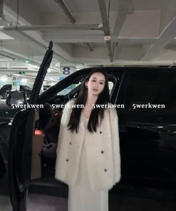 Soft and Delicate Loose Fluffy Coat for Women - Autumn Winter Casual V-Neck Eco-Friendly Fur Fashion