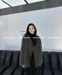 Soft and Delicate Loose Fluffy Coat for Women - Autumn Winter Casual V-Neck Eco-Friendly Fur Fashion