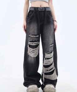 Soft Girl Casual Outfits, Winter Outfits Formal Classy - Grunge Dark Wash Distressed Jeans