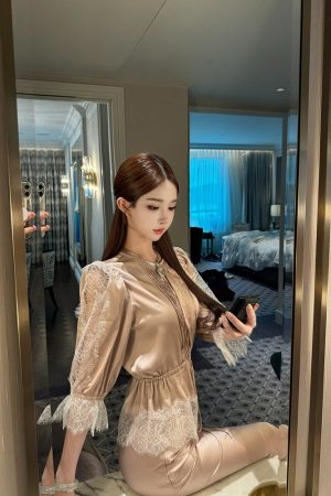 Soft Light Glass Socialite Style Two-Piece Dress Set - Women's Top and Midi Skirt - Elegant Evening Wear, Perfect for Parties and Events