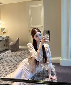 Soft Light Glass Socialite Style Two-Piece Dress Set - Women's Top and Midi Skirt - Elegant Evening Wear, Perfect for Parties and Events