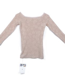 Soft Mist Off-Shoulder Long Sleeve Half-Skirt Dress - Designer Style Knitted T-Shirt for Socialite Looks - Y2K Fashion