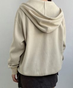 Soft Modest Outfits, Casual Spring - Fairy Grunge Floral Zip-Up Hoodie