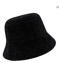 Soft Plush Milk Cap Bucket Hat - Cute Winter Accessory in Korean Style