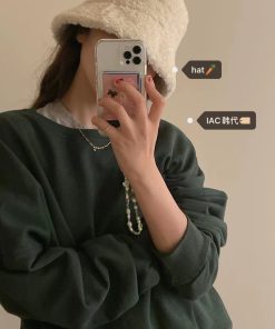 Soft Plush Milk Cap Bucket Hat - Cute Winter Accessory in Korean Style