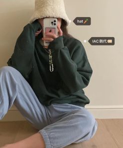 Soft Plush Milk Cap Bucket Hat - Cute Winter Accessory in Korean Style