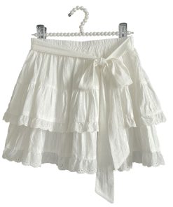 Soft Pudding Bear Ice Cream Tie-Front Cardigan - Lightweight Summer Knit for Y2K Style and Trendy Comfort