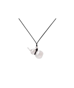 Solid Black Gourd Pendant Rope Necklace for Girls - Light Luxury High-End Chinese Style Accessories