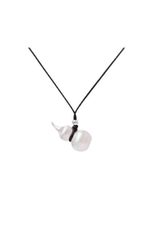 Solid Black Gourd Pendant Rope Necklace for Girls - Light Luxury High-End Chinese Style Accessories