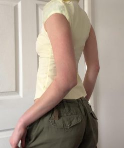 Solid Color Classic Lapel Shirt with Waist-Cinching Slim Fit - Gentle Wood Tone Short Top for Y2K and Korean Style Fashion