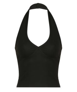 Solid Color V-Neck Halter Tank Top - 2025 Summer Casual Sportswear, Sexy Trendy Versatile Outerwear for European and American Style
