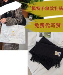 Solid Color Winter Scarf for Women - Two-in-One Imitation Cashmere Warm Shawl & Neck Warmer in Red and Blue - Versatile Fashion Accessory