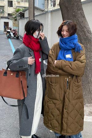 Solid Color Winter Scarf for Women - Two-in-One Imitation Cashmere Warm Shawl & Neck Warmer in Red and Blue - Versatile Fashion Accessory