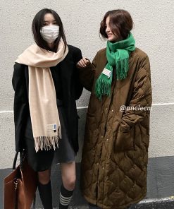 Solid Color Winter Scarf for Women - Two-in-One Imitation Cashmere Warm Shawl & Neck Warmer in Red and Blue - Versatile Fashion Accessory