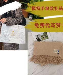 Solid Color Winter Scarf for Women - Two-in-One Imitation Cashmere Warm Shawl & Neck Warmer in Red and Blue - Versatile Fashion Accessory