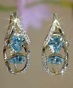 Sparkly Crystal Zircon Heart-Shaped Earrings for Women - Exquisite Compact Design, Versatile Fashion Jewelry, Perfect for Everyday Wear